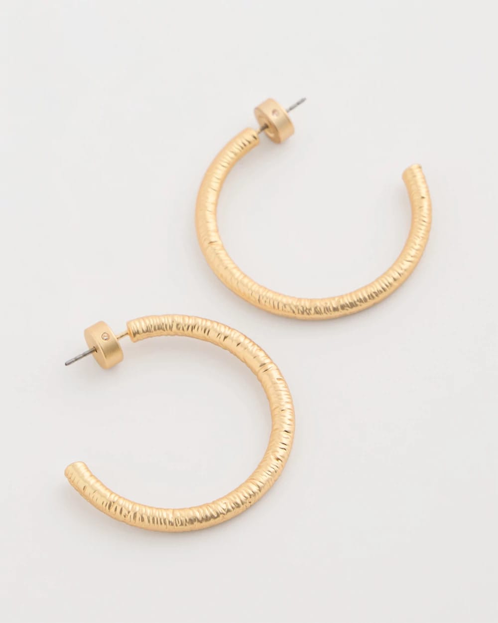 Chico's Online Gold Goldtone Textured Hoop Earrings