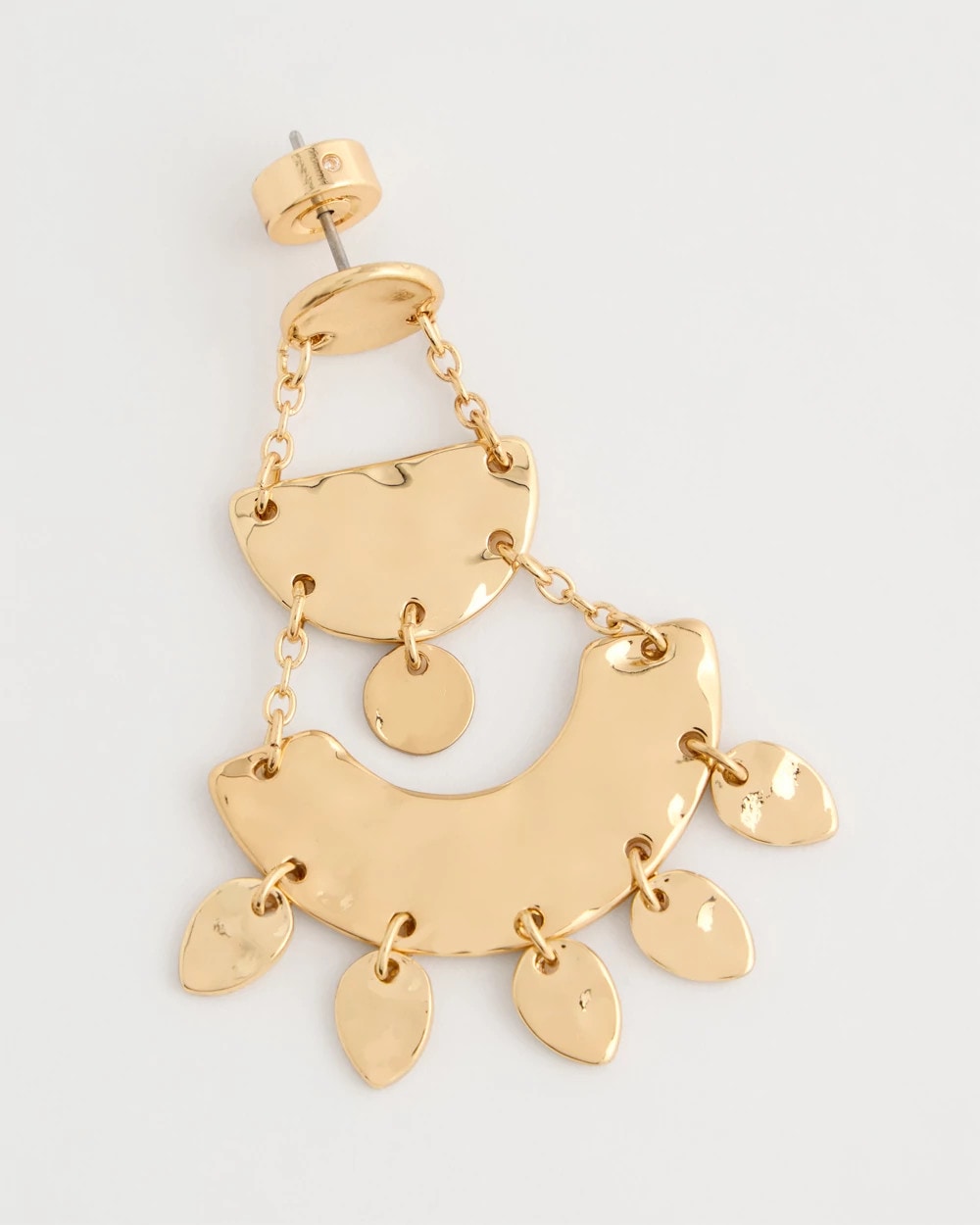 Chico's Discount Gold Hammered Chandelier Earrings