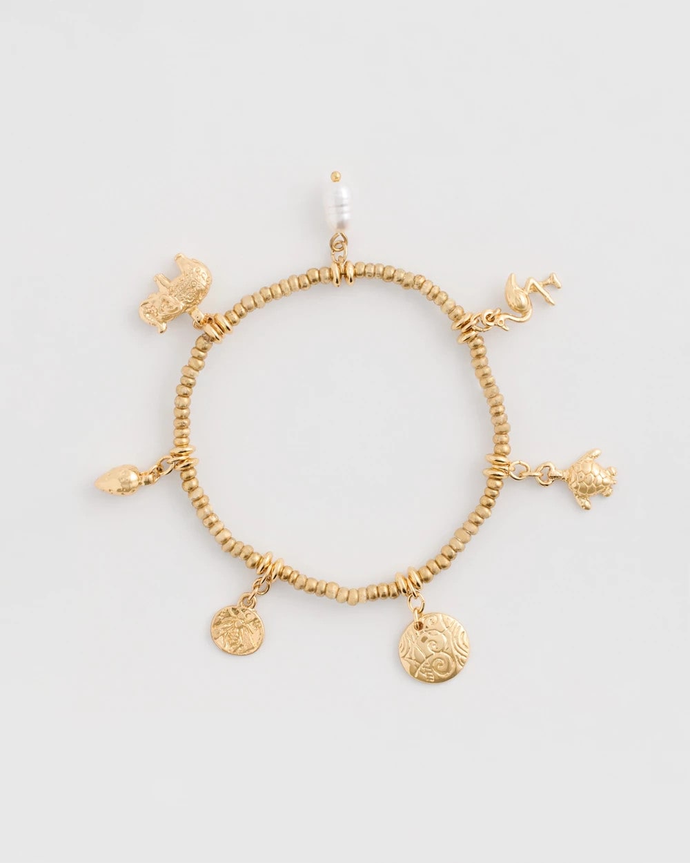 Chico's On Sale Gold Goldtone Stretch Charm Bracelet