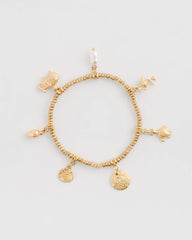 Chico's On Sale Gold Goldtone Stretch Charm Bracelet
