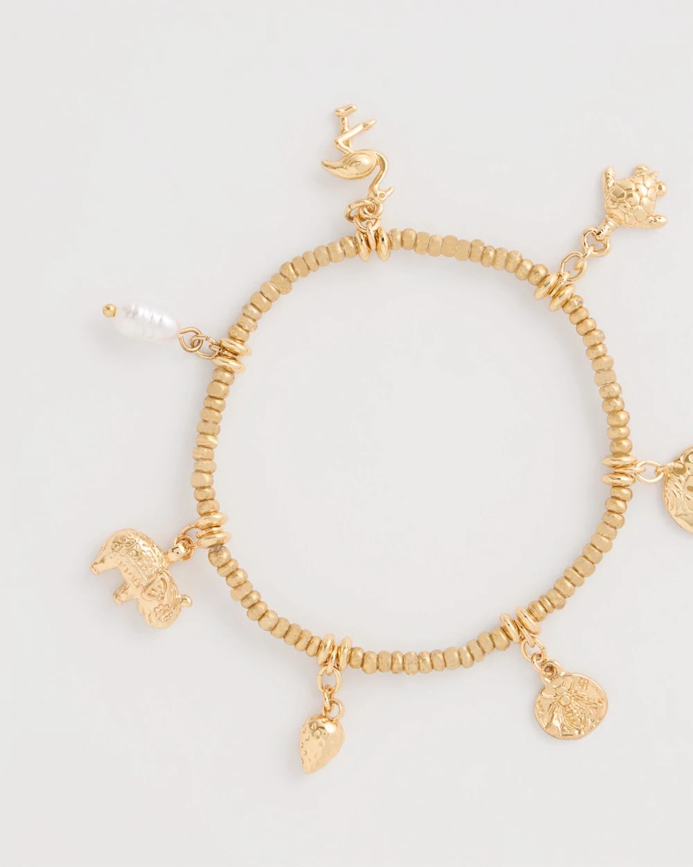 Chico's On Sale Gold Goldtone Stretch Charm Bracelet
