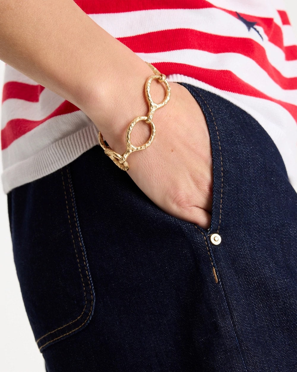 Chico's For Sale Gold Goldtone Open Link Toggle Bracelet