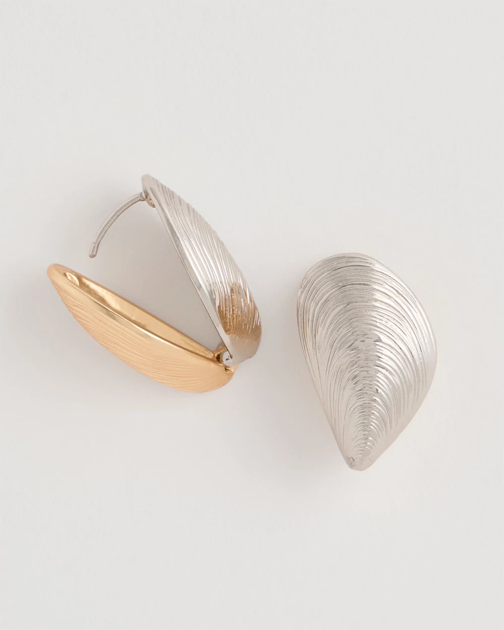 Chico's Discount Mixed Metals Mixed Metal Shell Earrings