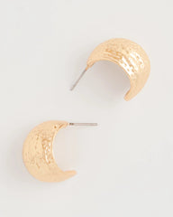 Chico's Sale Gold Crinkle Goldtone Hoop Earrings