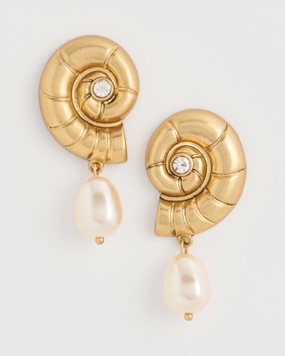 Chico's Outlet Gold Goldtone Spiral Shell Earrings