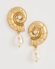 Chico's Outlet Gold Goldtone Spiral Shell Earrings