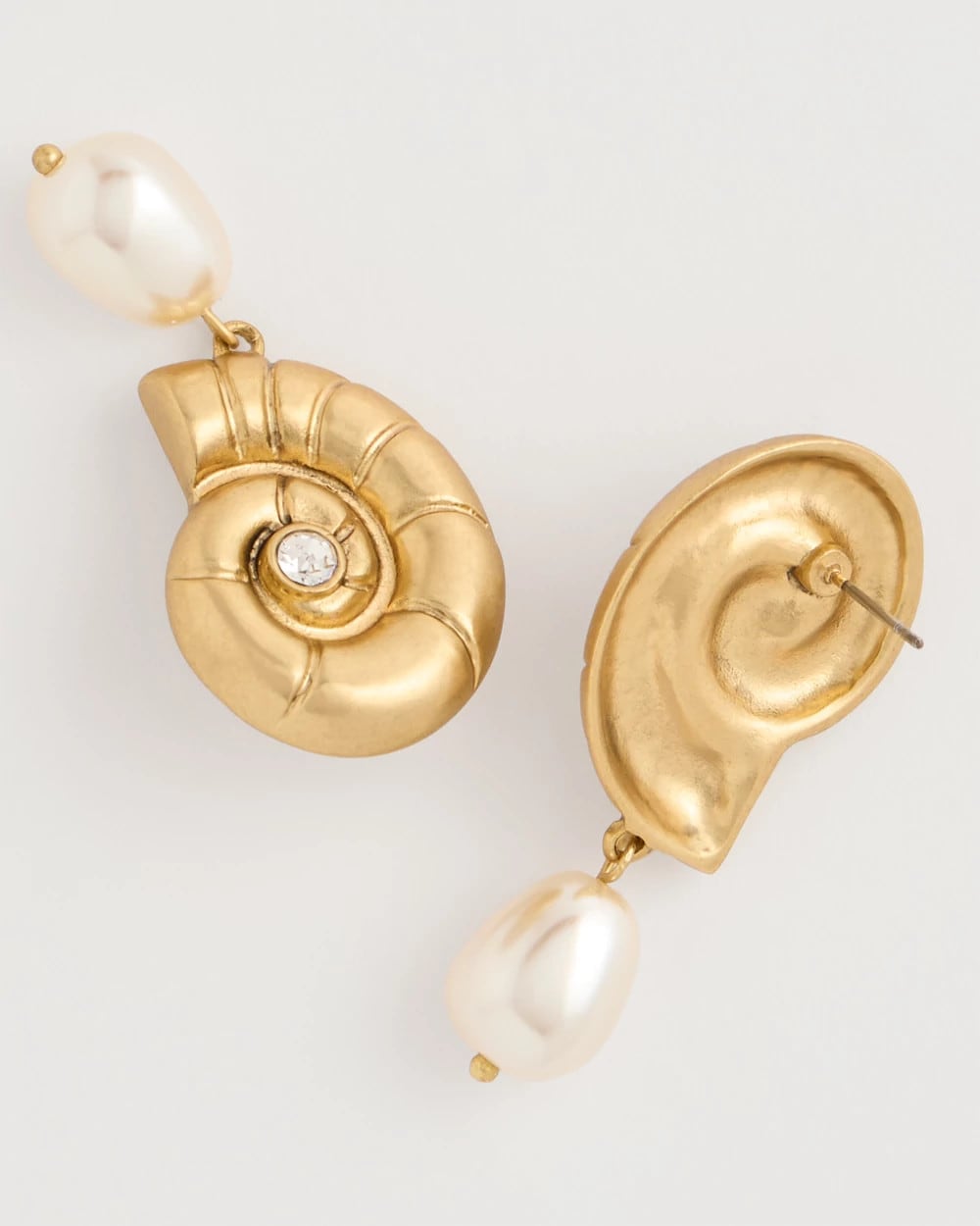 Chico's Outlet Gold Goldtone Spiral Shell Earrings