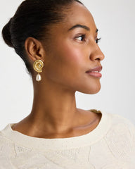 Chico's Outlet Gold Goldtone Spiral Shell Earrings
