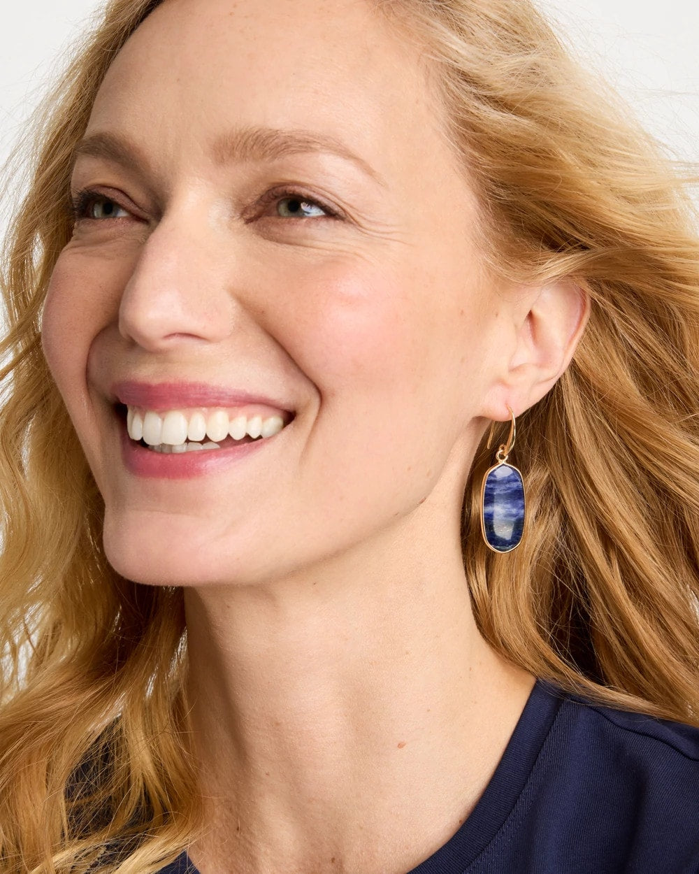 Chico's On Sale Navy Genuine Lapis Lazuli Stone Drop Earrings