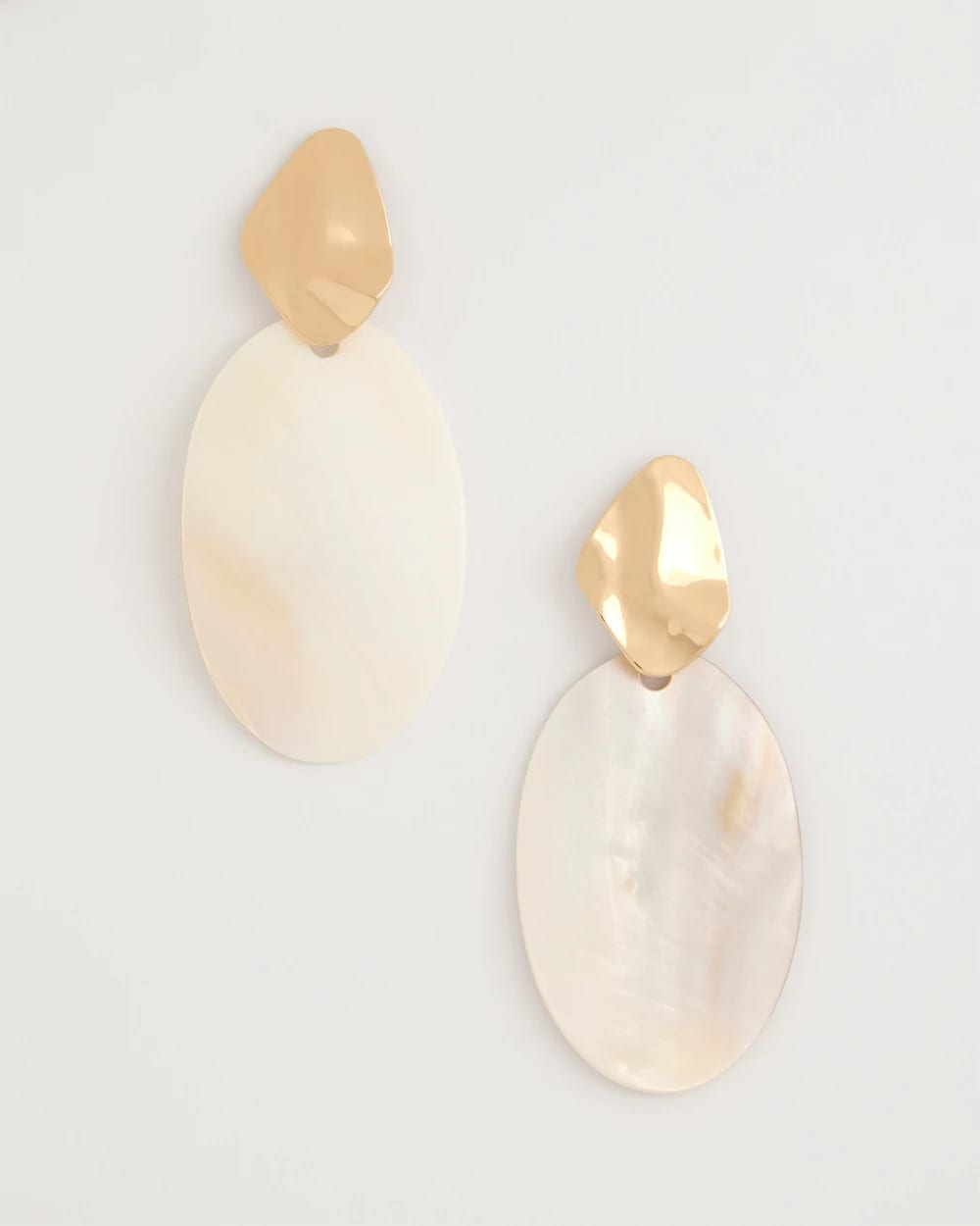 Chico's Discount Neutral Shell Oval Drop Earrings