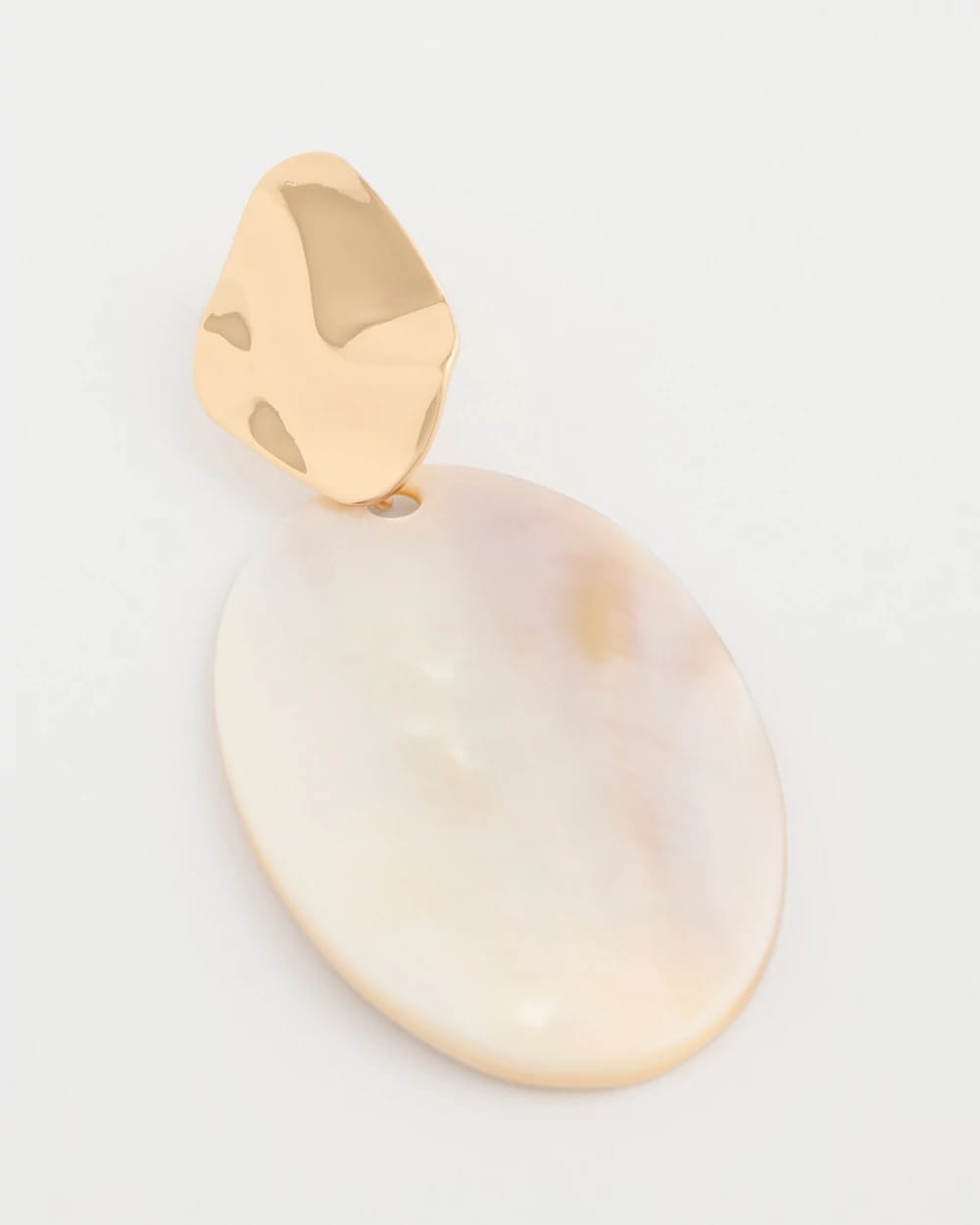 Chico's Discount Neutral Shell Oval Drop Earrings