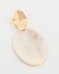 Chico's Discount Neutral Shell Oval Drop Earrings
