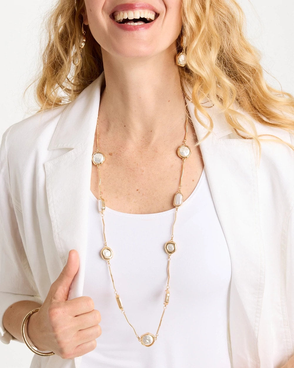 Chico's Outlet Pearl Siren Faux Pearl Long Necklace