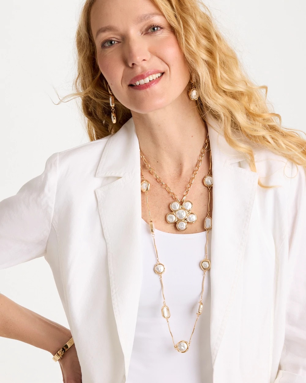 Chico's For Sale Pearl Siren Faux Pearl Pendant Necklace