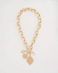 Chico's Online Gold Toggle Cameo Charm Necklace