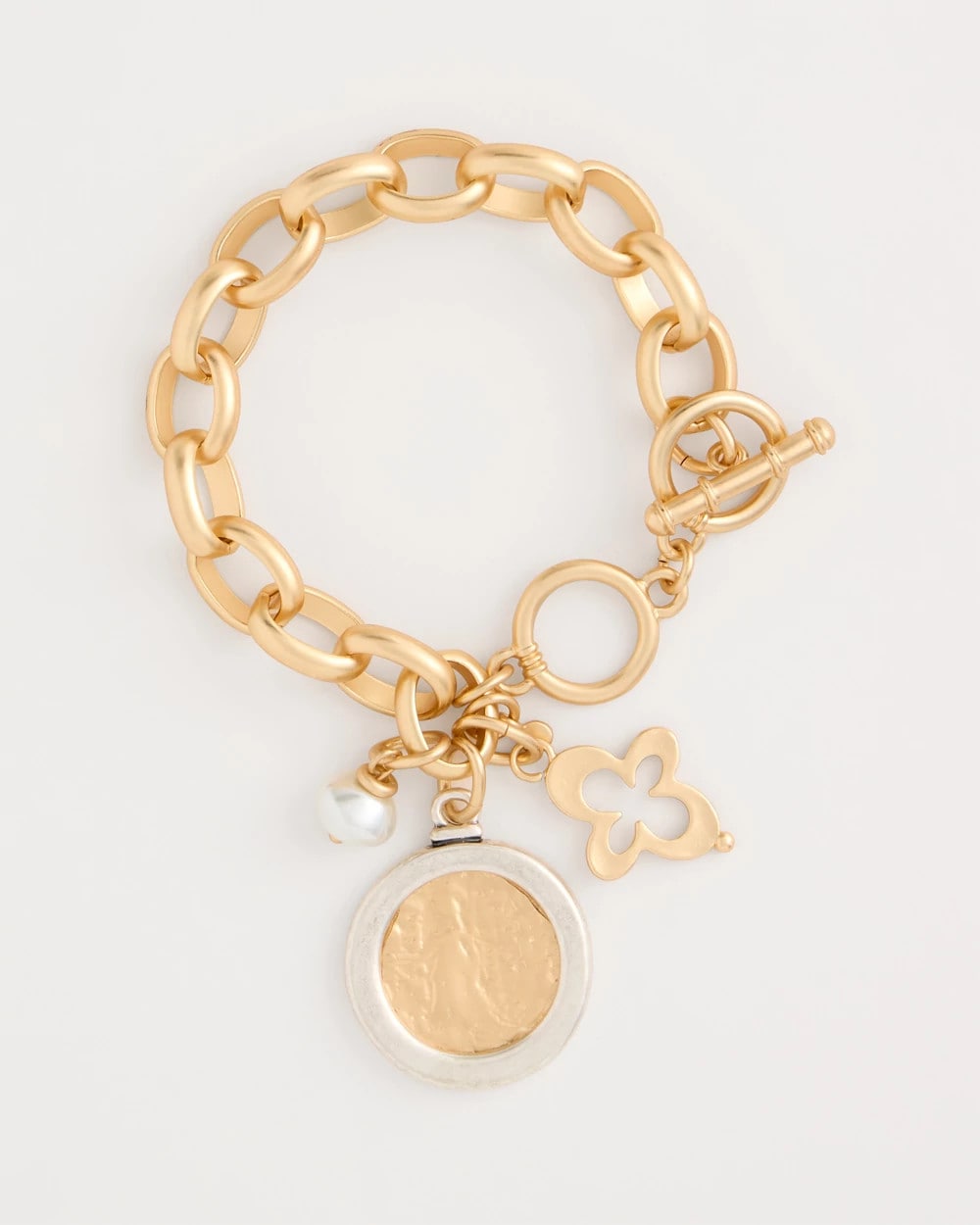 Chico's Sale Gold Toggle Bar Charm Bracelet