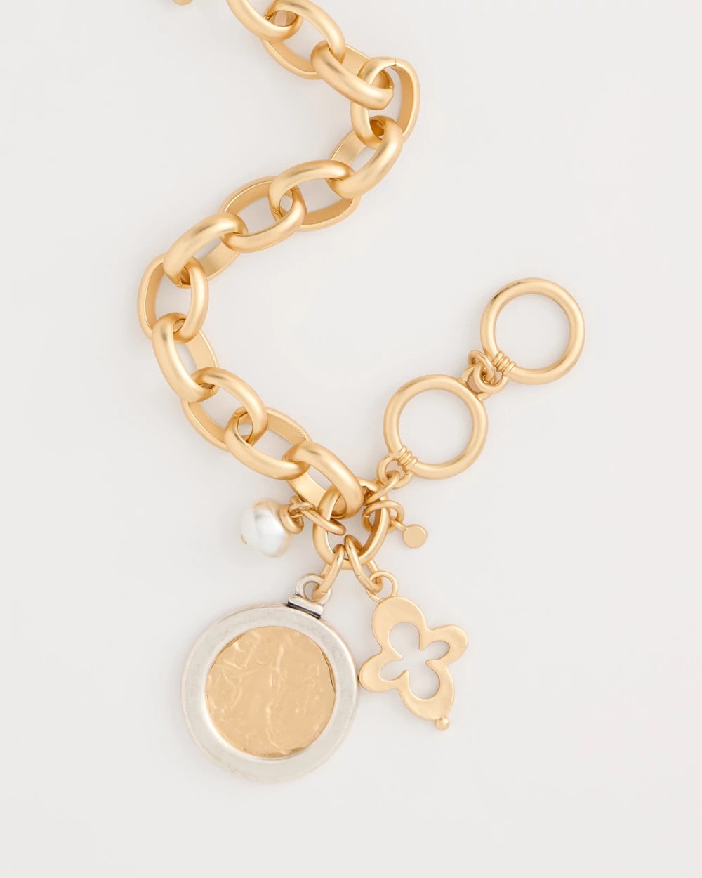 Chico's Sale Gold Toggle Bar Charm Bracelet