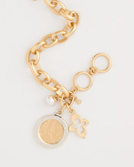 Chico's Sale Gold Toggle Bar Charm Bracelet