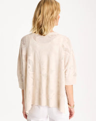 Chico's Online Ecru Crochet Lace Notch Neck Poncho