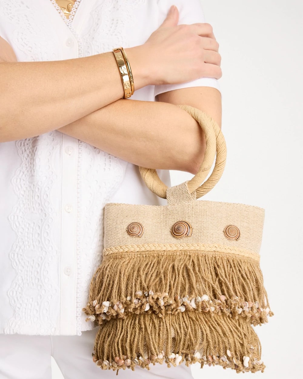 Chico's Sale Natural Chico's Originals Bamboo Bucket Bag