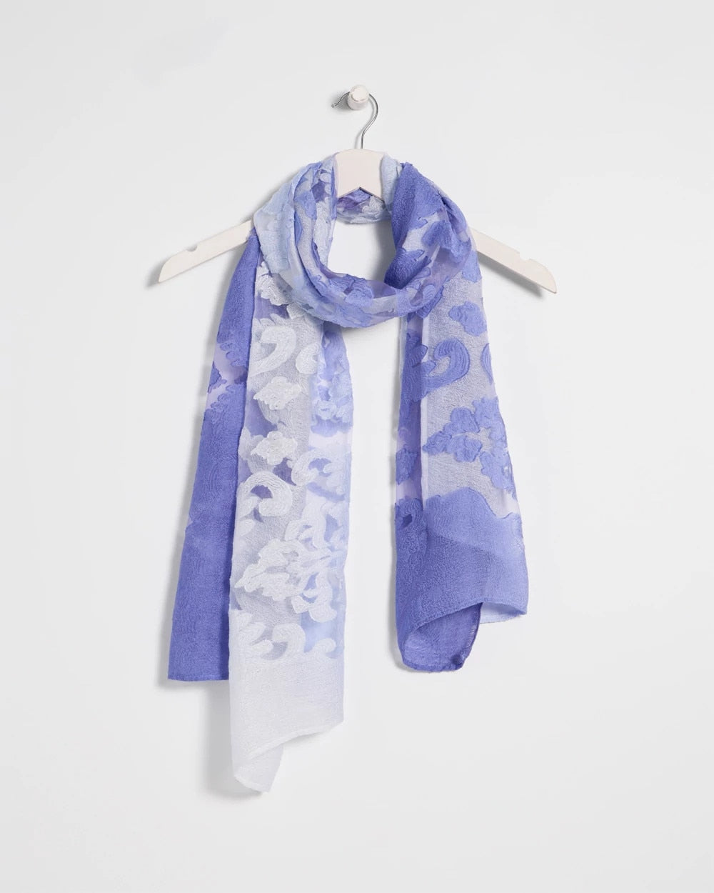 Chico's On Sale Blue Ombre Burnout Oblong Scarf
