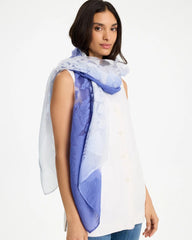Chico's On Sale Blue Ombre Burnout Oblong Scarf