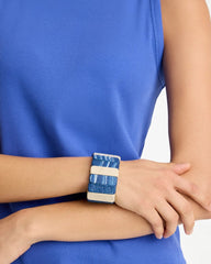 Chico's Online Blue Multi Blue-Neutral Wood Stretch Bracelet