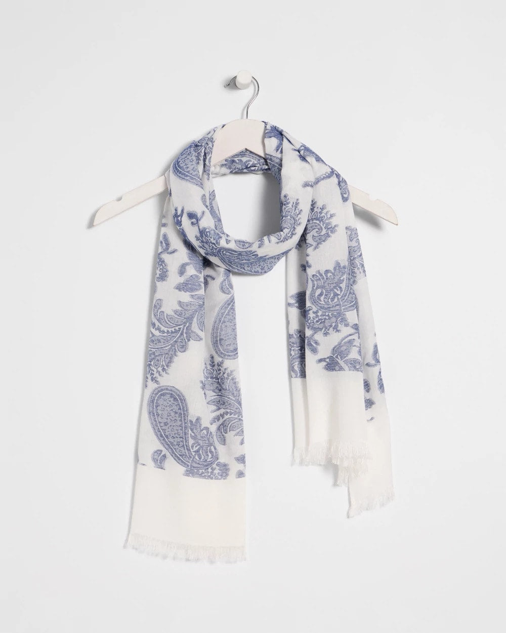 Chico's For Sale Neutral Paisley Jacquard Oblong Scarf
