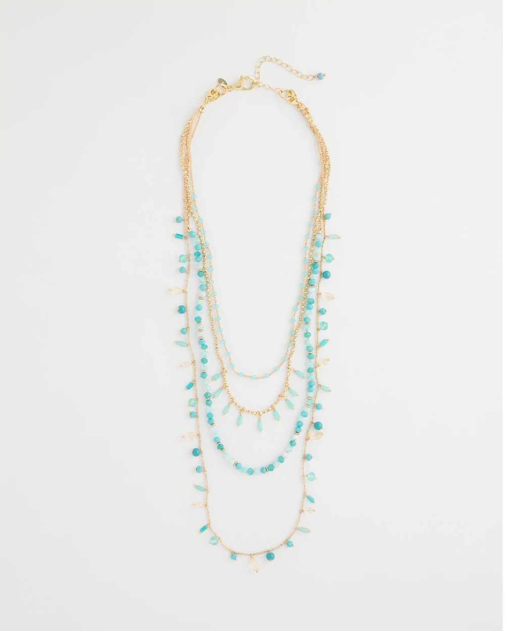 Chico's Discount Aqua Multi-Strand Aqua Layering Necklace