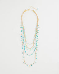 Chico's Discount Aqua Multi-Strand Aqua Layering Necklace