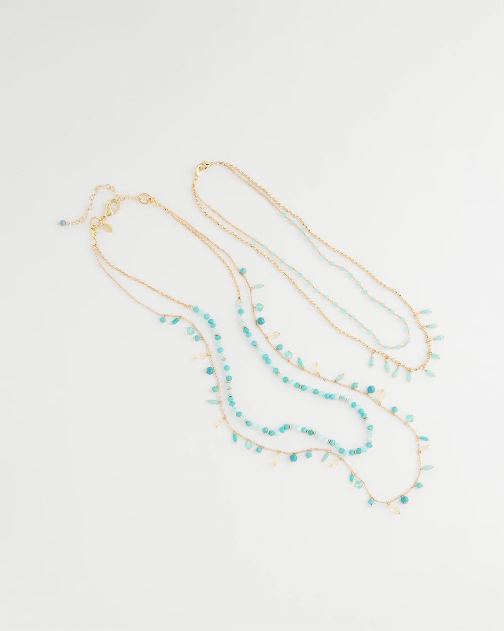 Chico's Discount Aqua Multi-Strand Aqua Layering Necklace