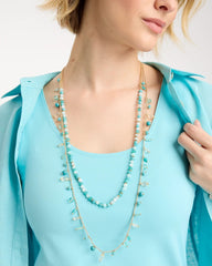 Chico's Discount Aqua Multi-Strand Aqua Layering Necklace
