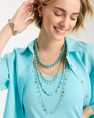 Chico's Discount Aqua Multi-Strand Aqua Layering Necklace