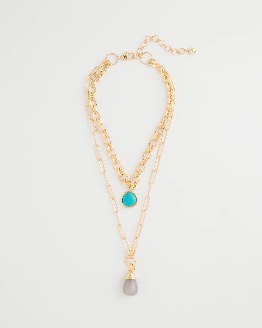 Chico's Sale Aqua Double-Strand Blue Pendant Necklace