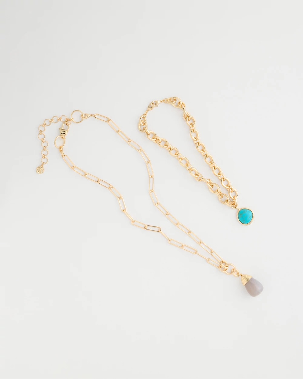 Chico's Sale Aqua Double-Strand Blue Pendant Necklace