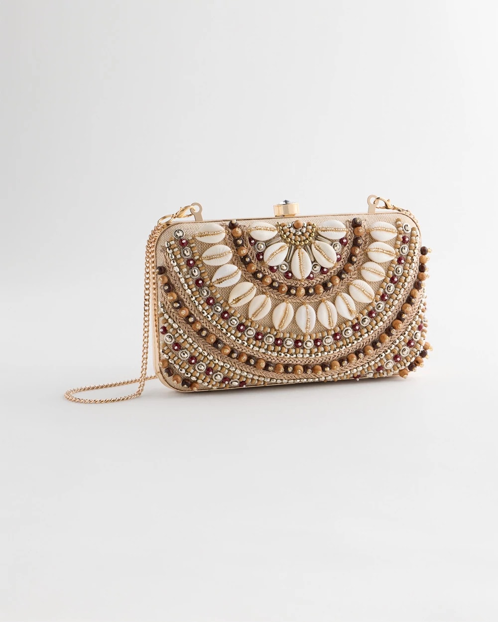 Chico's On Sale Natural Shell Embellished Clutch