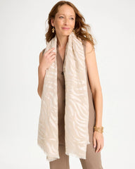 Chico's For Sale Neutral Neutral Zebra Jacquard Oblong Scarf