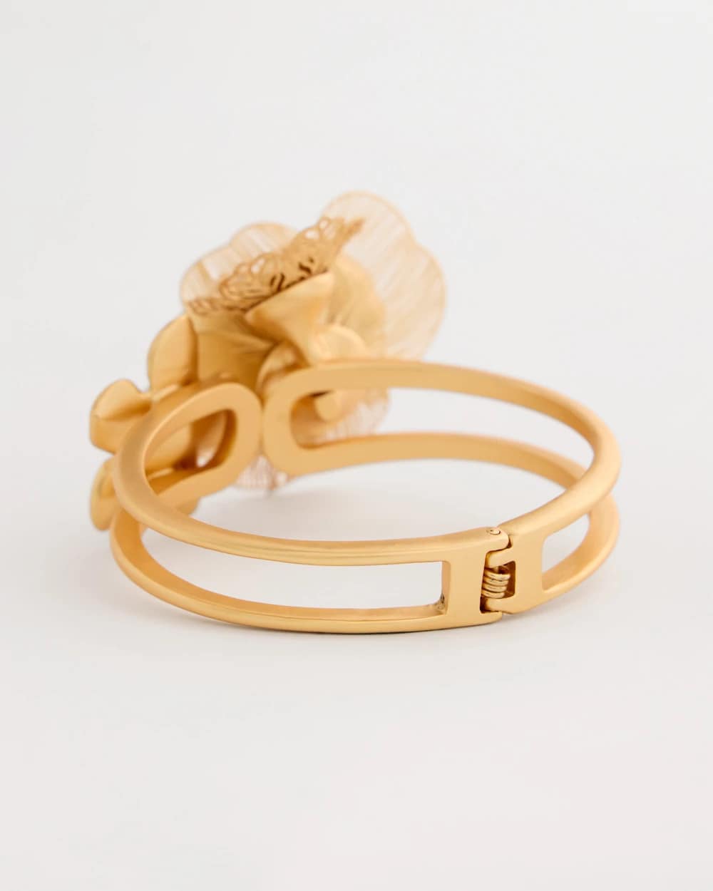 Chico's Discount Gold Filigree Flower Hinge Cuff Bracelet
