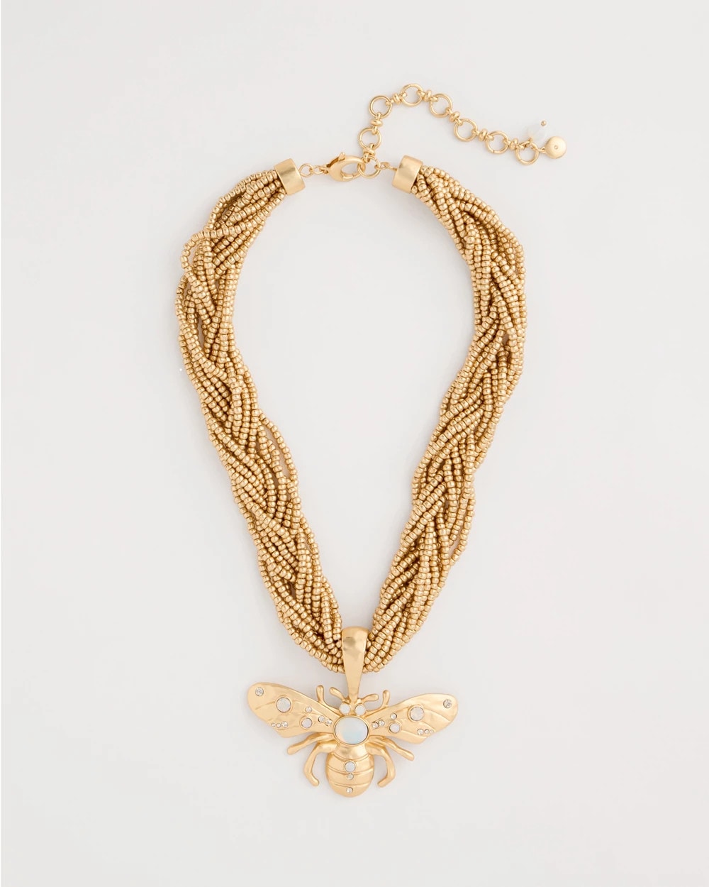 Chico's Sale Neutral Beaded Bee Pendant Necklace