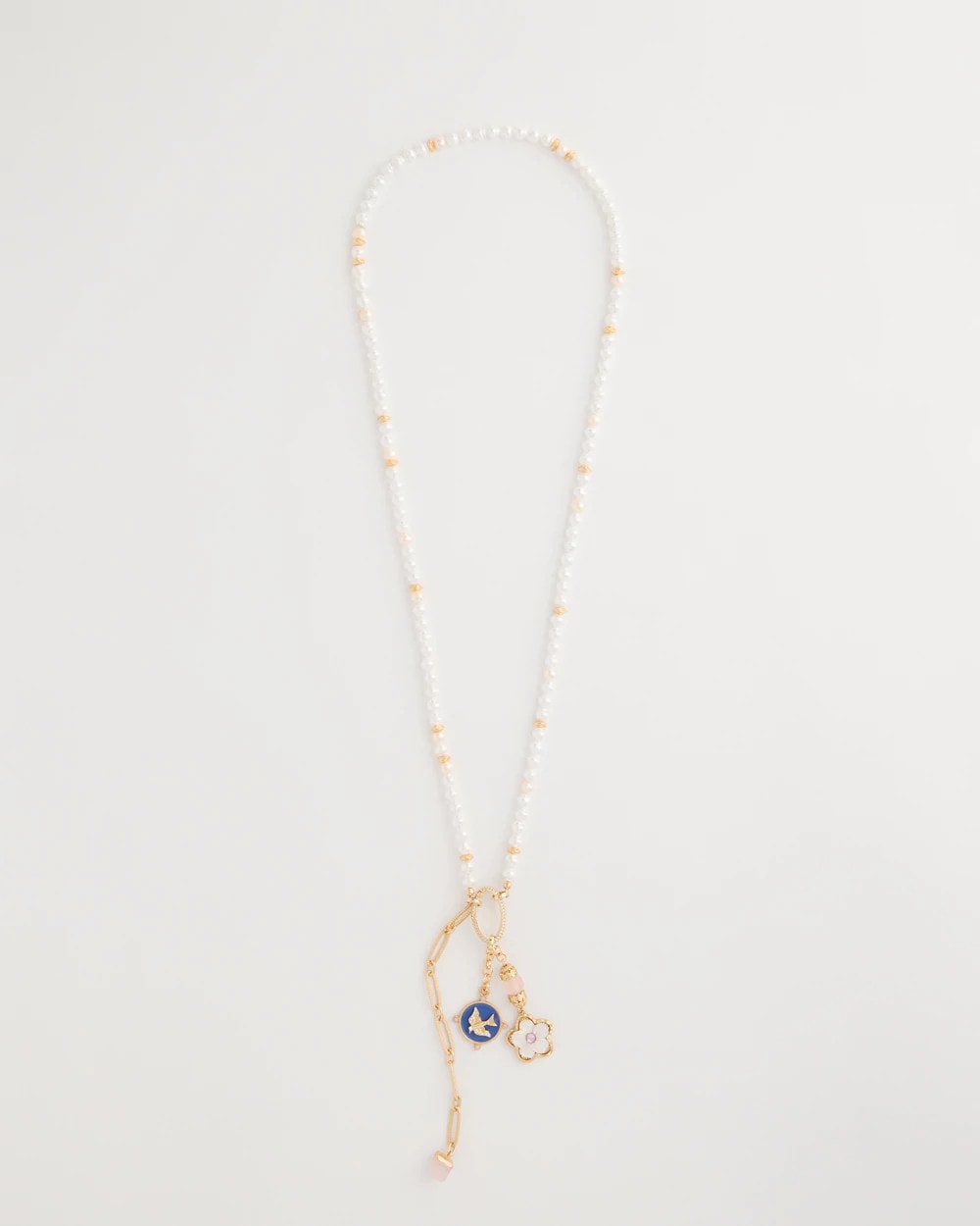 Chico's On Sale Orchid Medallion Pendant Pearl Necklace