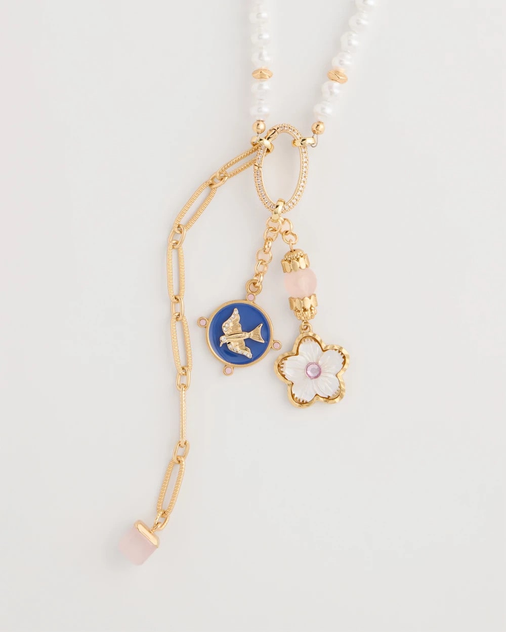 Chico's On Sale Orchid Medallion Pendant Pearl Necklace