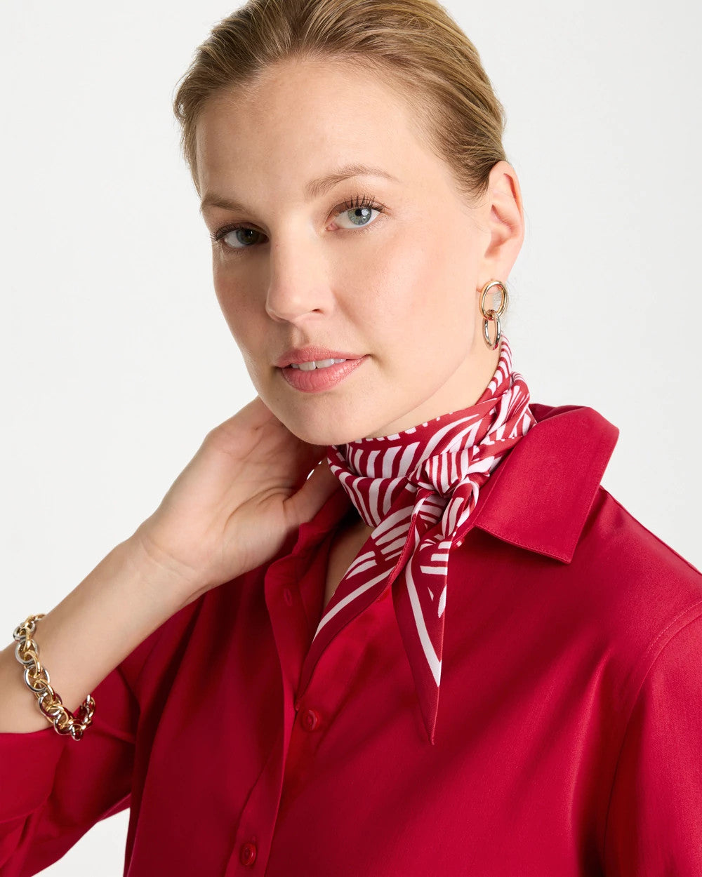 Chico's For Sale Cherry Lush Printed Skinny Scarf