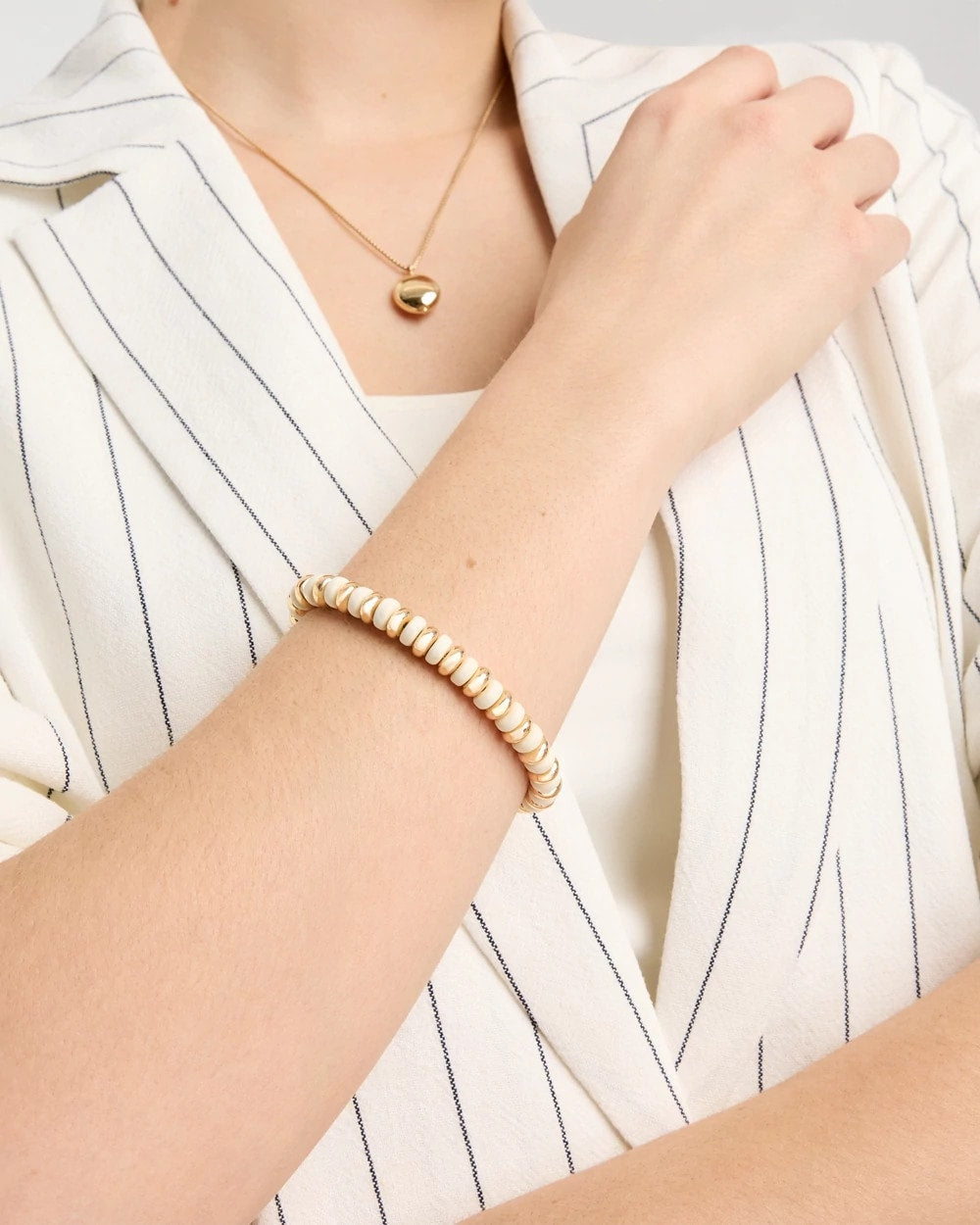 Chico's Sale White White Gold Slice Stretch Bracelet