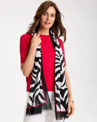 Chico's On Sale Black Animal Print Oblong Scarf