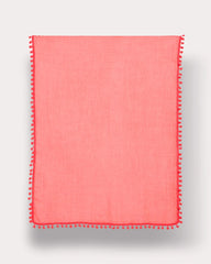 Chico's On Sale Calypso Coral Pom Pom Oblong Scarf