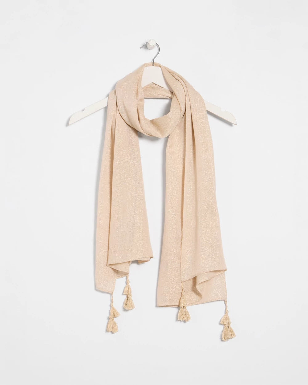 Chico's Discount Neutral Lurex Oblong Scarf