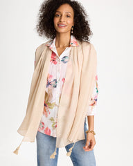 Chico's Discount Neutral Lurex Oblong Scarf