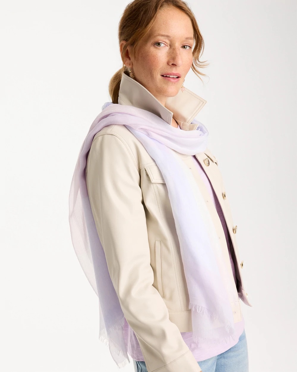 Chico's Sale Lavender Cashmere Blend Oblong Scarf