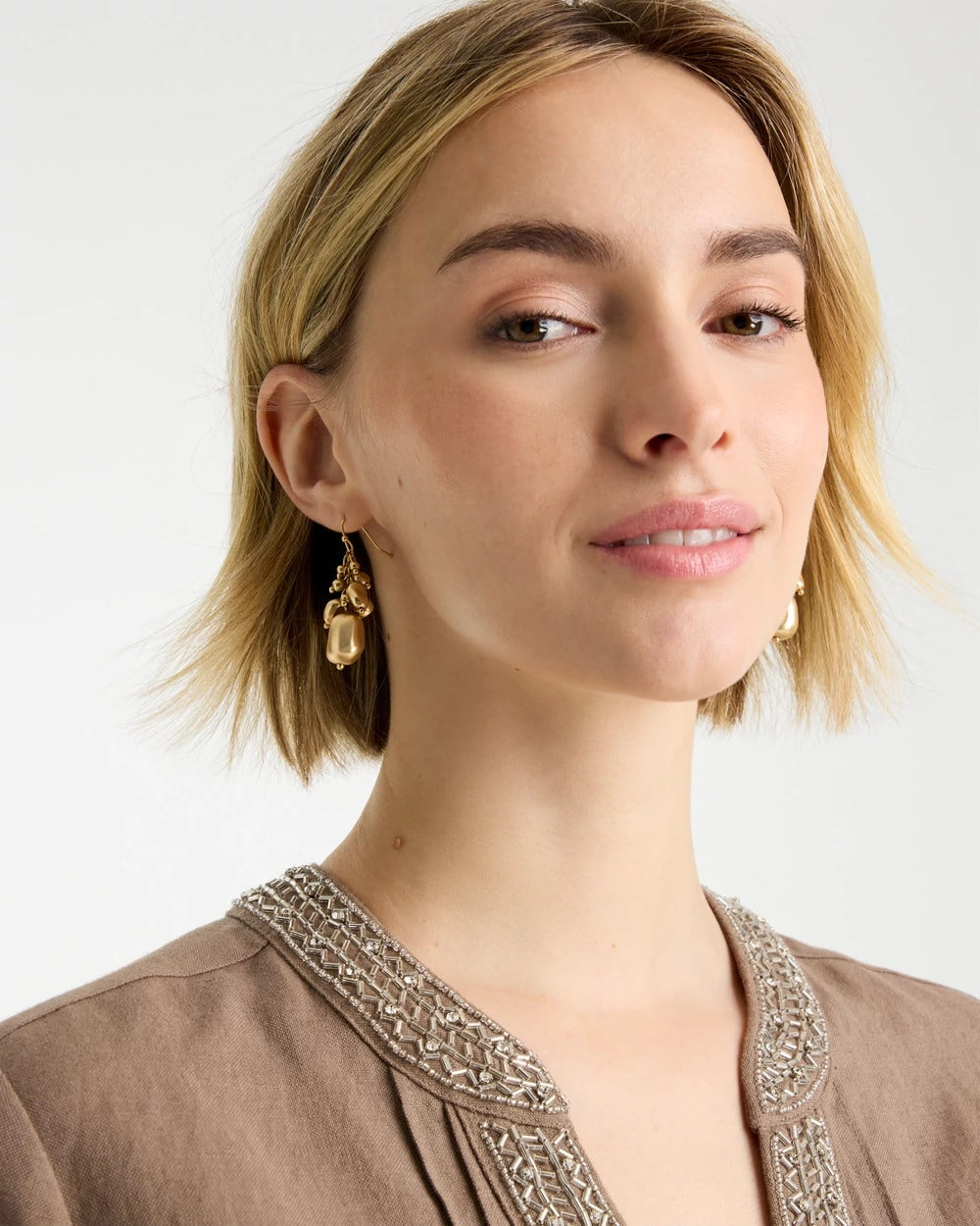 Chico's On Sale Gold Goldtone Cluster Earrings