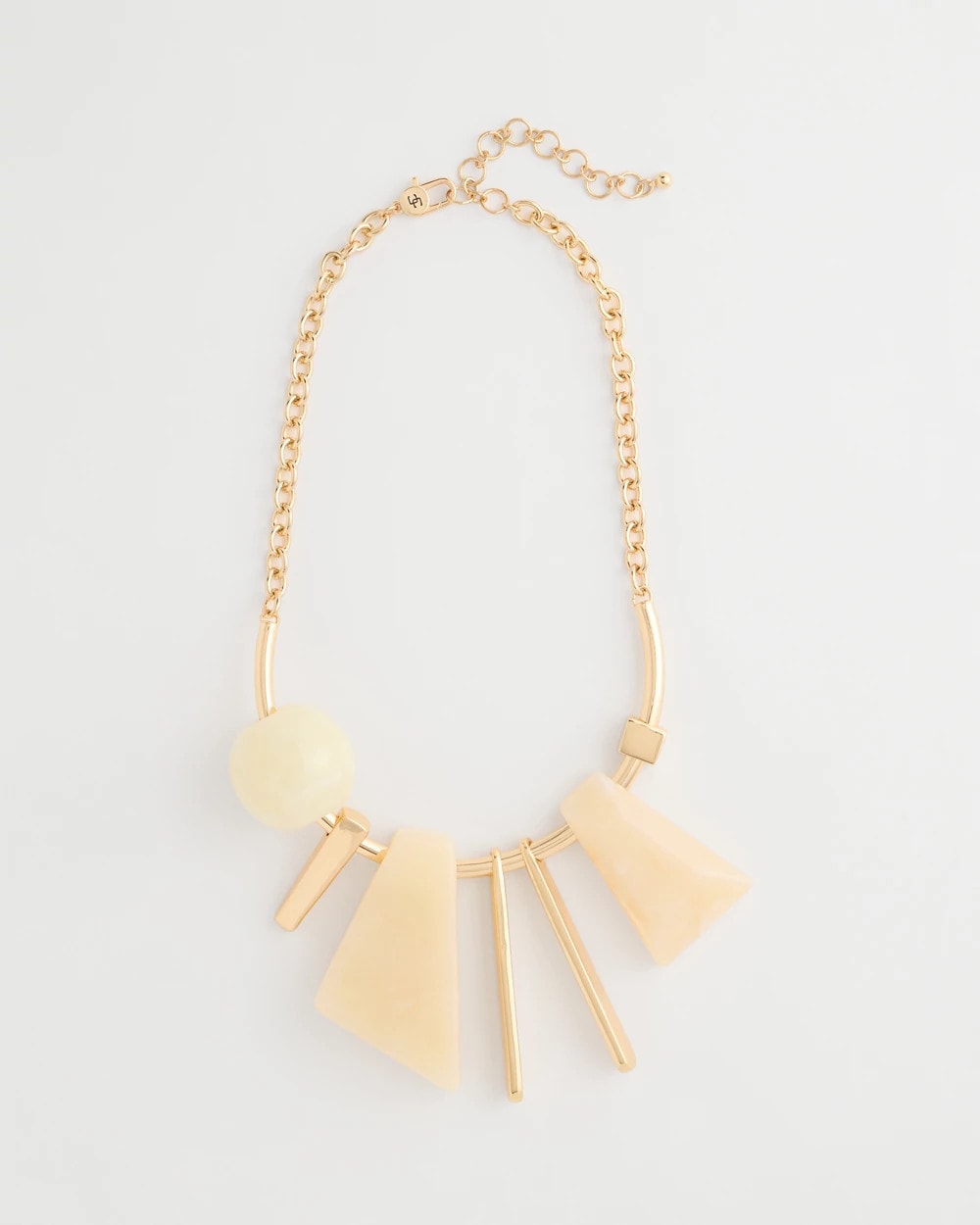 Chico's Online Neutral Faux Horn Geo Bib Necklace